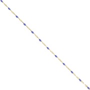 2mm 304 stainless steel Fancy mesh chain and epoxy resin - Gold - Royal blue x1m|raw }}