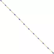 2mm 304 stainless steel Fancy mesh chain and epoxy resin - Gold - Royal blue x1m