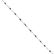 2mm 304 stainless steel Cable mesh chain and epoxy beads - Black x1m|raw }}