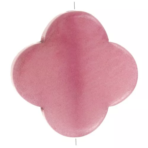 14mm Tagua bead - trefoil shape - Pink x1