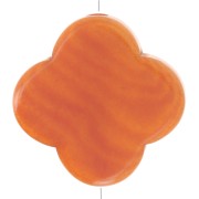 14mm Tagua bead - trefoil shape - Orange x1|raw }}