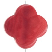 14mm Tagua bead - trefoil shape - Red x1|raw }}