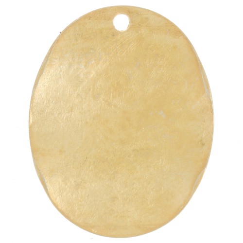 20x16mm Oval irregular hammered pendant - Fine gold plated x1