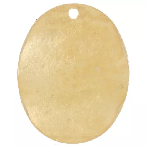 20x16mm Oval irregular hammered pendant - Fine gold plated x1