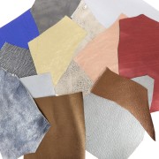 Luxury leather scraps in different sizes/textures Metallised x200g|raw }}