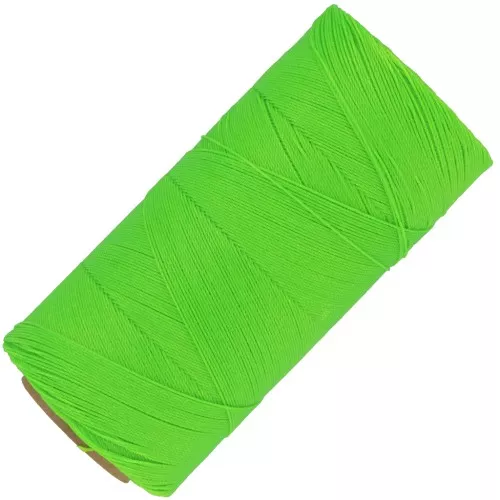 0.35mm Linhasita waxed thread for micro macramé - Neon Green (329) x448m