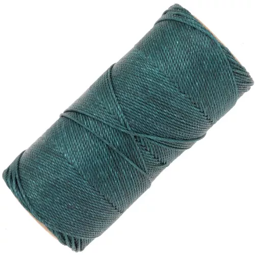 1.5mm Linhasita waxed thread spool for micro macramé - Emerald (386) x116m