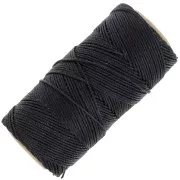 1.5mm Linhasita waxed thread spool for micro macramé - Black (PRETO) x116m