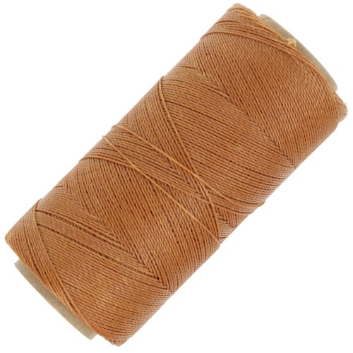 0.5mm Linhasita waxed thread spool for micro macramé - Amber (388) x335m