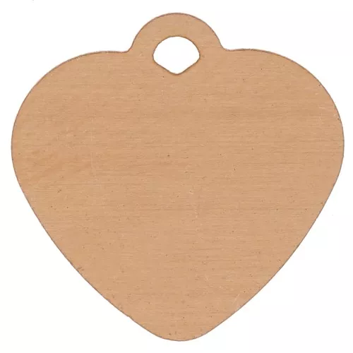 12.5x13mm copper heart charm for overglaze powder x1