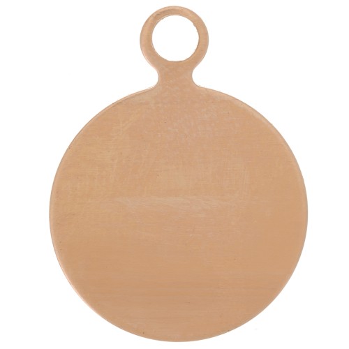 17mm round copper pendant for overglaze powder x1