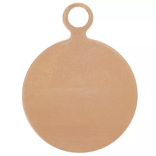 17mm round copper pendant for overglaze powder x1