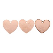 22x24mm copper heart pendant for overglaze powder x1