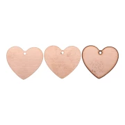 22x24mm copper heart pendant for overglaze powder x1