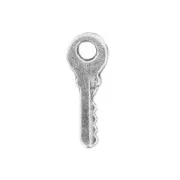 Key charm 19mm old silver