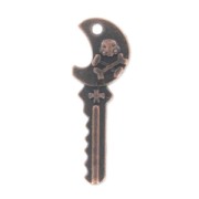 Key skull charm 25mm old copper|raw }}