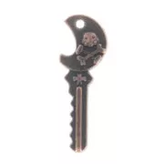 Key skull charm 25mm old copper