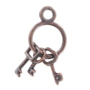 Bunch of Keys charm 25mm old copper