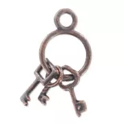 Bunch of Keys charm 25mm old copper