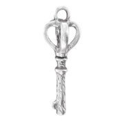 Key crown charm 26mm old silver|raw }}