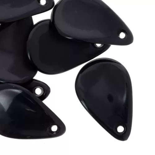 24.5mm Curved Flower Petal Sequins in Acrylic - Black x6