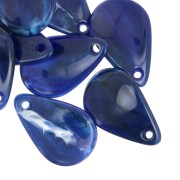 24.5mm Curved Flower Petal Sequins in Acrylic - Midnight Blue Marble x6
