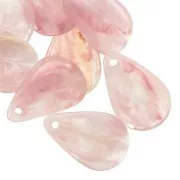 24.5mm Curved Flower Petal Sequins in Acrylic - Marbled old rose x6
