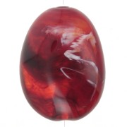 30x23mm Flat acrylic bead - Marbled Red x1
