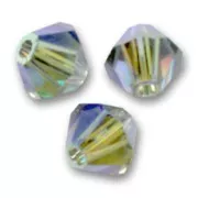 PureCrystal 5328 Crystal Bicones 4mm Black Diamond AB2X x50