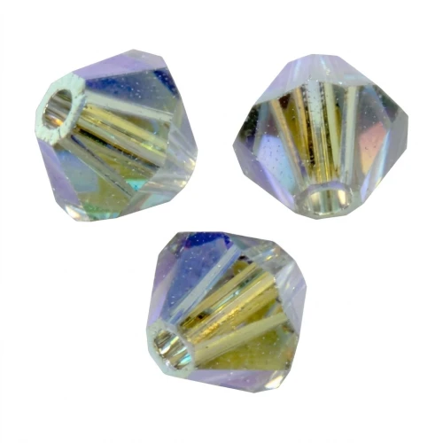 PureCrystal 5328 Crystal Bicones 4mm Black Diamond AB2X x50