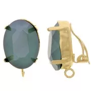 18x13mm Cabochon ear clips - open back - Fine gold plated x2