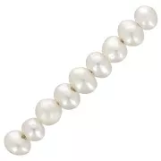 2.5x2mm Round flattened irregular freshwater pearls - Grade AA+ White x20