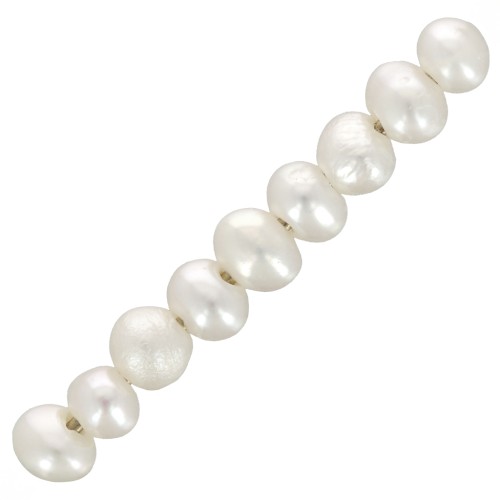 2.5x2mm Round flattened irregular freshwater pearls - Grade AA+ White x20