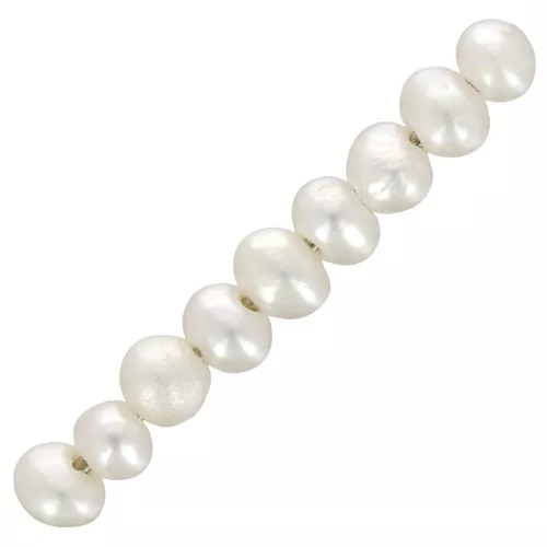 2.5x2mm Round flattened irregular freshwater pearls - Grade AA+ White x20