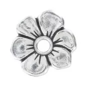 Flower to rivet  13 mm old silver