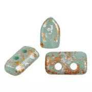 2x5mm Glass beads Piros® by Puca® - Blue Green Opal Tweedy x10g