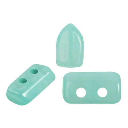2x5mm Glass beads Piros® by Puca® - Blue Green Opal x10g