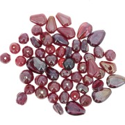 Set of glass beads Red AB x50g|raw }}