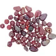Set of glass beads Red AB x50g