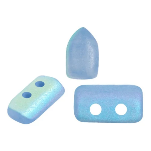 2x5mm Glass beads Piros® by Puca® - Blue Opal AB Mat x10g