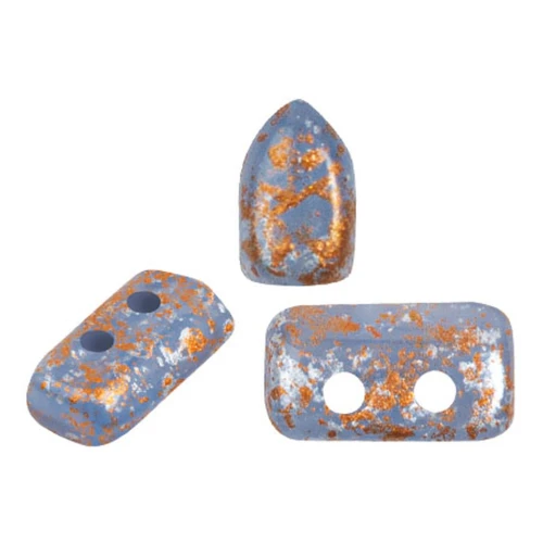 2x5mm Glass beads Piros® by Puca® - Blue Opal Tweedy x10g