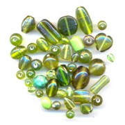 Set of glass beads Green AB x50g