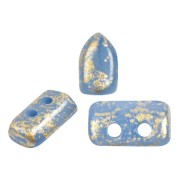 2x5mm Glass beads Piros® by Puca® - Blue Opal Gold Splash x10g