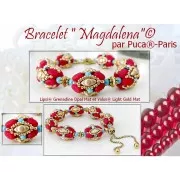 4x6mm Lipsi® glass beads by Puca® - Grenadine Opal Mat x10g