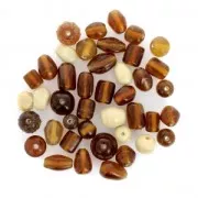 Set of glass beads Brown AB x50g