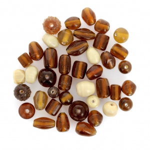 Set of glass beads Brown AB x50g