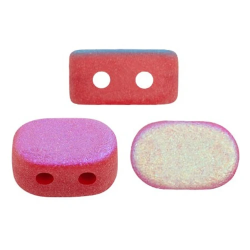 4x6mm Lipsi® glass beads by Puca® - Grenadine Opal Mat AB x10g
