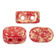 4x6mm Lipsi® Glass beads by Puca® - Grenadine Opal Gold Splash x10g