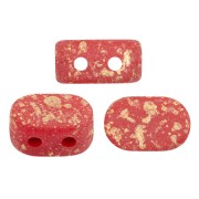 4x6mm Lipsi® Glass beads by Puca® - Grenadine Opal Mat Gold Splash x10g|raw }}