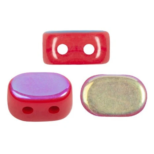 4x6mm Lipsi® Glass beads by Puca® - Grenadine Opal AB x10g